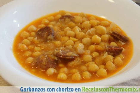 Garbanzos con chorizo en Thermomix