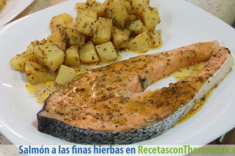 Salmón a las finas hierbas con Thermomix
