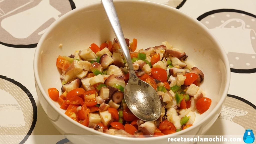 Receta de salpicón de pulpo