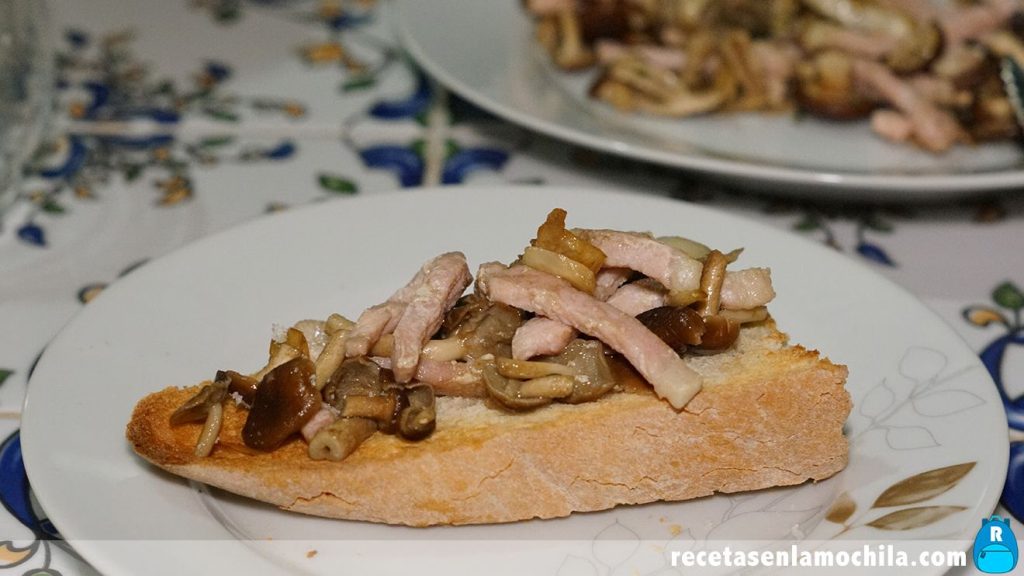 Receta de setas con lomo de cerdo