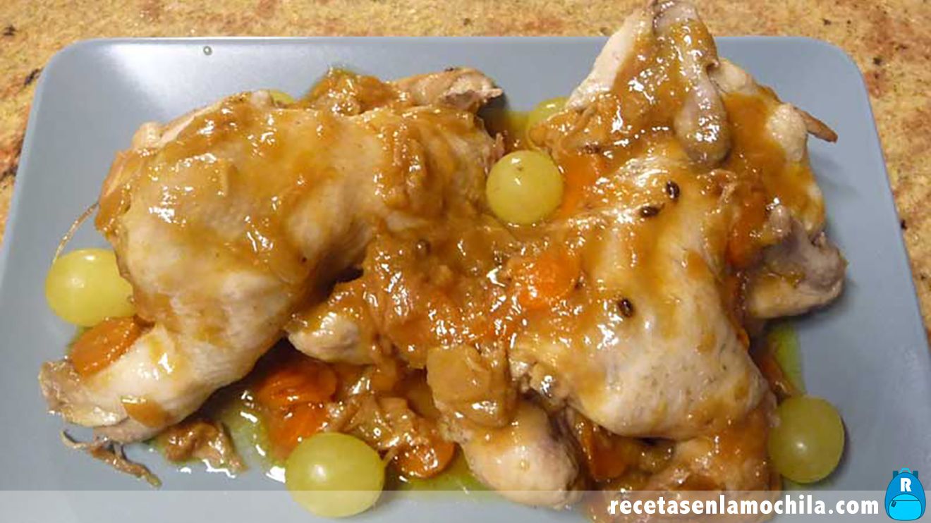 Picantones con uvas en Thermomix