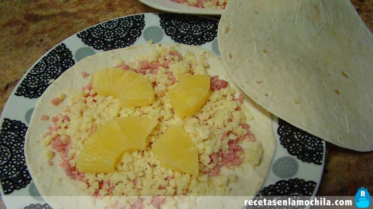 Receta de quesadillas tropicales con piña en Thermomix
