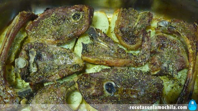 Receta de rustidera de cordero con picada de avellanas en Thermomix
