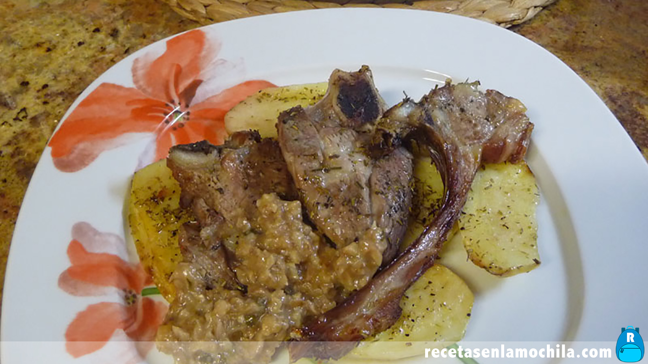 Rustidera de cordero con picada de avellanas en Thermomix