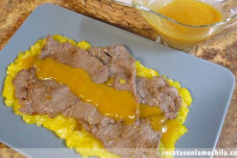 Ternera en salsa de mango con Thermomix