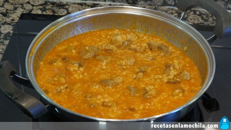 Receta de arroz meloso con solomillo y setas