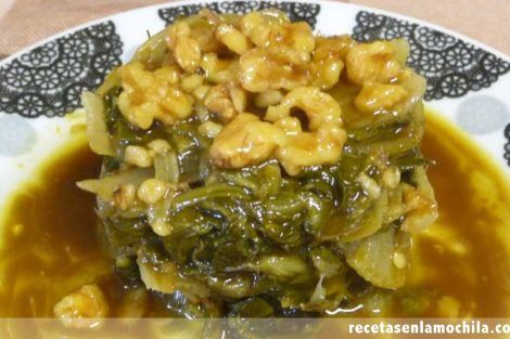 Acelgas con salsa de soja en Thermomix