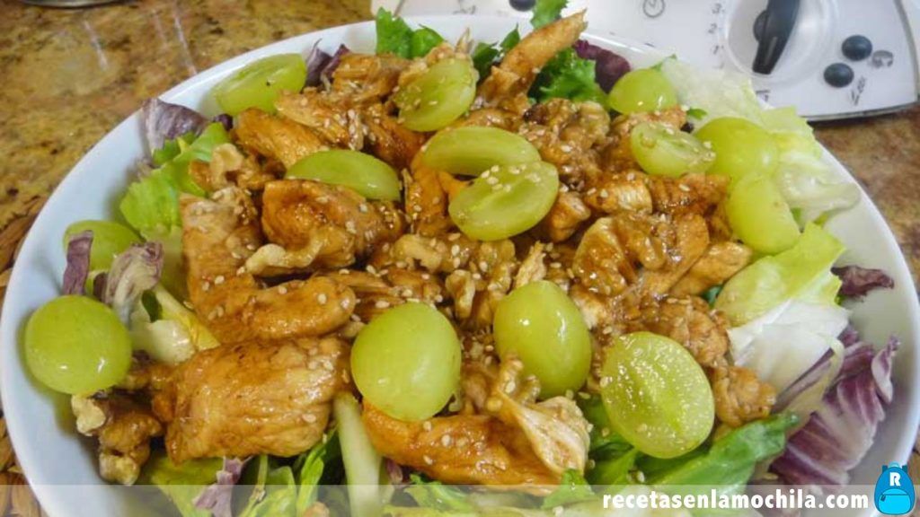 Ensalada templada de pollo con Thermomix