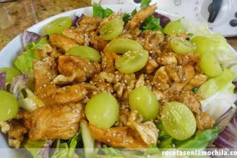 Ensalada templada de pollo con Thermomix