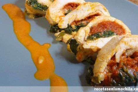 Pechugas de pollo rellenas de sobrasada con Thermomix